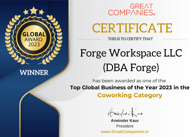 Forge Workspace Award